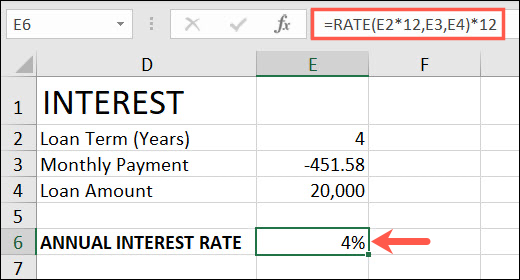 Calculate interest rate. 